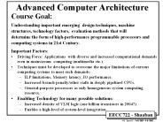 Advanced Computer Architecture