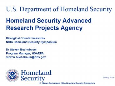U'S' Department of Homeland Security