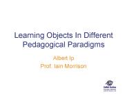 Learning Objects In Different Pedagogical Paradigms