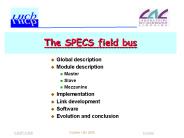 The SPECS field bus