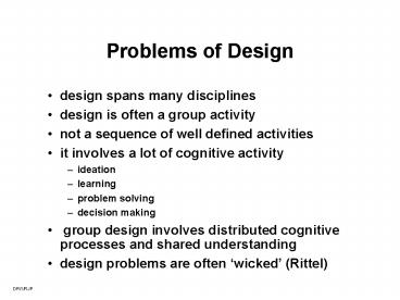 Problems of Design