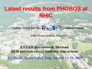 Latest results from PHOBOS at RHIC