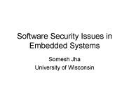 Software Security Issues in Embedded Systems