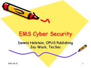 EMS Cyber Security