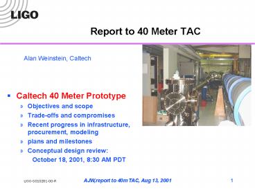 Report to 40 Meter TAC