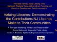 Valuing Libraries: Demonstrating the Contributions NJ Libraries Make to Their Communities PowerPoint PPT Presentation