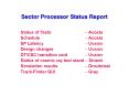 Sector Processor Status Report PowerPoint PPT Presentation