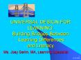 UNIVERSAL DESIGN FOR LEARNING: Building Bridges Between Learning Differences and Literacy PowerPoint PPT Presentation