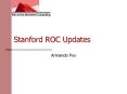 Stanford ROC Updates PowerPoint PPT Presentation
