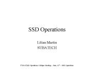 SSD Operations