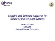 Systems and Software Research for SafetyCritical Aviation Systems