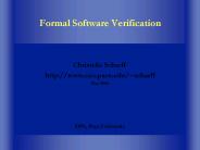 Formal Software Verification