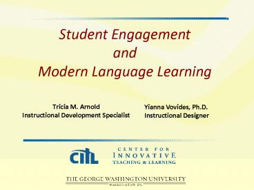 Tricia M' Arnold Instructional Development Specialist