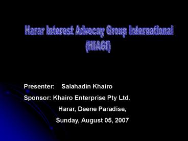 Harar Advocacy Group HAG
