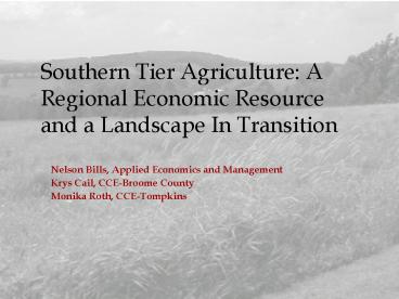 Nelson Bills, Applied Economics and Management