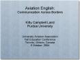 Aviation English: Communication Across Borders PowerPoint PPT Presentation