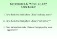 Government E-1275: Nov. 27, 2007 China Rising? PowerPoint PPT Presentation