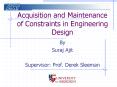 Acquisition and Maintenance of Constraints in Engineering Design PowerPoint PPT Presentation