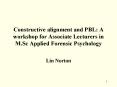 Constructive alignment and PBL: A workshop for Associate Lecturers in M'Sc Applied Forensic Psycholo PowerPoint PPT Presentation