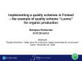 Implementing a quality schemes in Finland  PowerPoint PPT Presentation