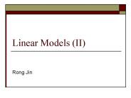 Linear Models (II)