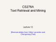 CS276A Text Retrieval and Mining PowerPoint PPT Presentation