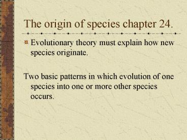 The origin of species chapter 24'