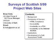 Surveys of Scottish 5/99 Project Web Sites