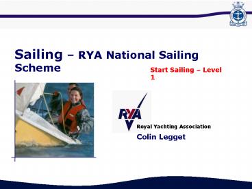 Sailing RYA National Sailing Scheme