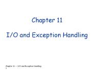 Chapter 11 I/O and Exception Handling
