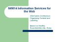 IWM14 Information Services for the Web PowerPoint PPT Presentation