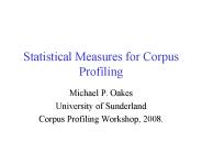 Statistical Measures for Corpus Profiling