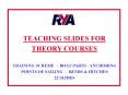 TEACHING SLIDES FOR THEORY COURSES PowerPoint PPT Presentation