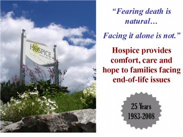 Fearing death is natural