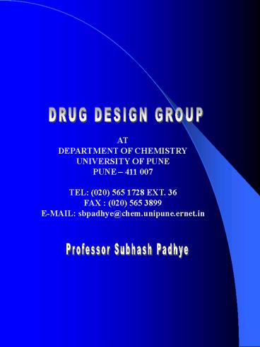 DRUG DESIGN GROUP presentation | free to view