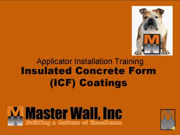 Insulated Concrete Form (ICF) Coatings