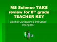 MS Science TAKS review for 8th grade TEACHER KEY PowerPoint PPT Presentation