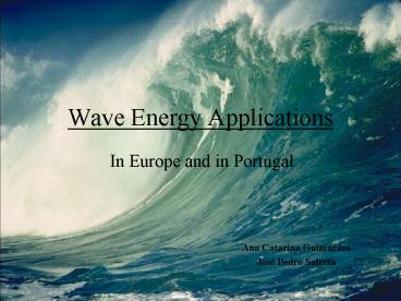 Wave Energy Applications