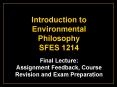 Introduction to Environmental Philosophy SFES 1214 PowerPoint PPT Presentation