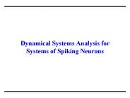 Dynamical Systems Analysis for Systems of Spiking Neurons