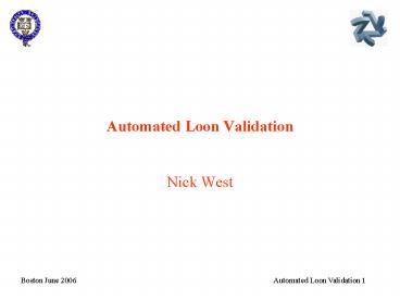 Automated Loon Validation 1