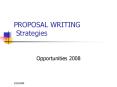 PROPOSAL WRITING Strategies PowerPoint PPT Presentation