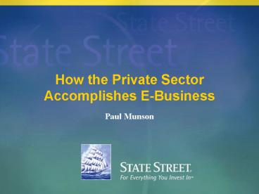 How the Private Sector Accomplishes EBusiness