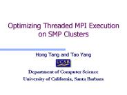 Optimizing Threaded MPI Execution on SMP Clusters