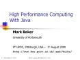 High Performance Computing With Java PowerPoint PPT Presentation