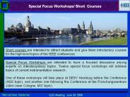 Special Focus Workshops/ Short Courses