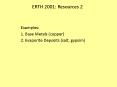 ERTH 2001: Resources 2 PowerPoint PPT Presentation