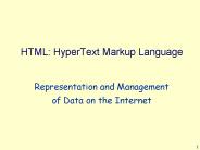 HTML: HyperText Markup Language