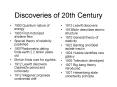 Discoveries of 20th Century PowerPoint PPT Presentation
