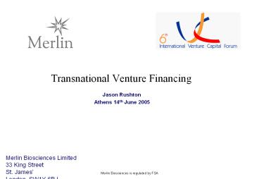 Transnational Venture Financing